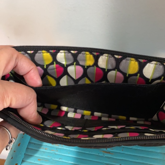 Vera Bradley Large Top Zip Wristlet Black - Picture 7 of 10
